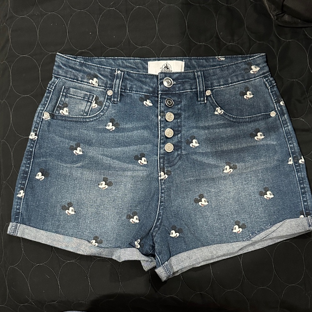 Disney Blue Jean Shorts with Character Pattern